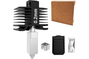 HIKUDIY Ugello in acciaio temprato da 0,2 mm per Bambu Lab P1P P1S X1 X1C, design completamente integrato in metallo, ricambio per testina di stampa ad alta temperatura 300 ℃