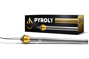 PYROLY Bougie d'allumage pour poêle à granulé compatible PIAZZETTA/SUPERIOR/JOLLY MEC/INTERSTOVES/INVICTA/MCZ/FREEPOINT/RED/KAUSIFLAM/SKIA(150/140mm-Ø9,9mm-280 W) Qualité supérieure