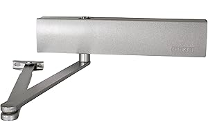 ALIRANTA GEZE TS 4000 Ferme-porte argenté pour portes à un vantail jusqu'à 1400 mm de largeur de vantail avec armature et plaque de montage/Set 3 en 1, GDC-SILVER-4000