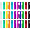 33pcs Silicone Straw Tips, Multi-Color Straw Protectors, Silicone Straw Covers, Reusable Straw Covers for Metal Straws, Suitable for Smoothies and Hot and Cold Drinks