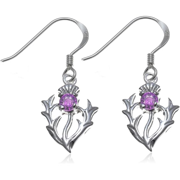 Ciondolo Scozzese In Argento Sterling Con Ametista Cardo – Collana 46 Cm