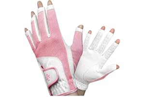 CINGHI LUSSO Gants de golf d'été pour adultes, gants de golf respirants sans doigts pour femmes, tissu Lycra élastique, une paire de mains gauche et droite -18-21 (rose)