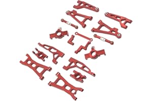 EHJRE RC Auto Zubehör Metall Ersatz Ersatzteile Modifizierte RC Auto Upgrade Teile für 16209 16210 H16 1/16 Skala RC Hobby Auto, Rot