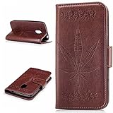 MOTO G4 Play Case,BONROY® MOTO G4 Play Maple leaf embossed pattern PU Leather Phone Holster Case, Flip Folio Book Case Wallet Cover with Stand Function, Card Slots Money Pouch Protective Leather Wallet Case for MOTO G4 Play
