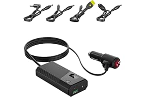EASYLONGER Car Adapter for CPAP, CPAP Power Cord, DC 12/24V Converter, 84W CPAP Car Charger with 4 DC CPAP Cable for ResMed AirSense 10/ AirSense 11/ S9/ AirMini/AirCurve 10/ Philips Dreamstation