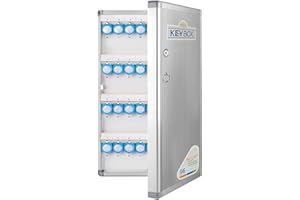 TUKA-i-AKUT Armario de Llaves para 96 Llaves, Metal Caja para Llaves con Cerradura y Llavero, Montaje en Pared, Caja de Almacenamiento para Guardar Llaves de Aleación de Aluminio, TKD8650-96