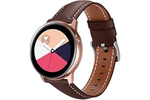 BYISYUE Skórzany pasek do Samsung Galaxy Watch 7/Watch 6 Classic/Watch 5 Pro/Watch 4, 20 mm sportowy pasek zastępczy do Galaxy Active 2/Watch 3/Gear S2/Gear 2