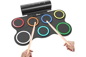 OYAYO Batterie électronique pour enfants, 7 pads enroulable avec MIDI, kit de tapis de batterie d'entraînement pour débutants et enfants avec haut-parleur stéréo intégré, tambour électronique portable