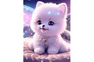 DAERLE 5D Diamond Painting Kits, Gato Diamond Painting Kit Completo, Gato lindo Kit de Pintura de Diamantes Kits Adultos, Pintura de Diamantes, Cuadro Diamantes, Pintura de Diamantes 30x40cm