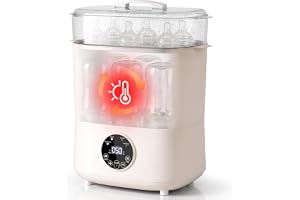 Sterilisator och torktumlare för babyflaskor, 4-i-1 elektrisk ångsterilisator för flaskor, mjölkpumpstillbehör, napp, stor kapacitet för 5-8 flaskor, automatisk avstängning