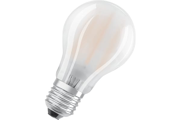 OSRAM LED BASE Classic A60, LED-lampor med frostat filament av glas för E27-sockel, glödlampsform, kallt vitt (4000K), 806 lu