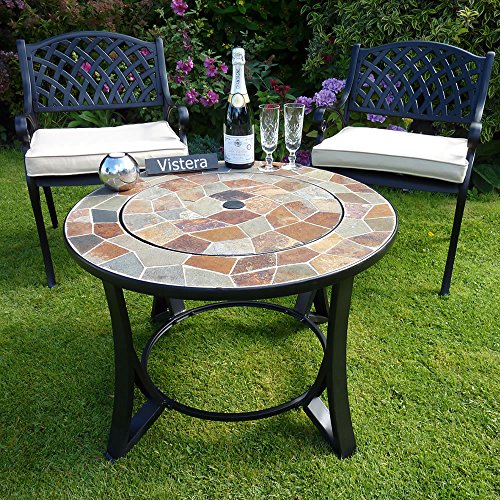 Madeira Slate Mosaic Fire Pit Table by VISTERA at the Garden