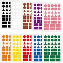 720 Adesivi Geometrici YAZWUR - 10 Colori, Forme: Triangoli, Cerchi, Quadrati E Rettangoli Per Scuola E Creatività