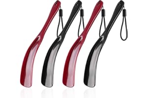 DK177 4 PCS Calzascarpe, Calzascarpe Corto 19.5cm, Facile da Trasportare, Plastica con Cordino, per Uomini, Donne, Bambini e Anziani