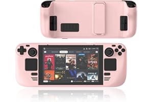 DHASUWT Steam Deck Case, Kickstand Protective Case Compatible with Steam Deck/Steam Deck OLED, Non-Slip Scratches Dust Fingerprints Resistant Protective Shell Steam Deck Accessories (Pink)