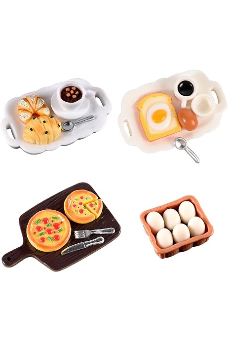 Maison De Poupée - 18 Pièces Mini Aliments Jouets - Accessoires Pâtisserie Miniature échelle 1/12 - Décoration Pour Porte De Lutin Et Scènes Créatives