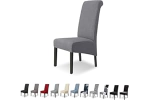‎LYDEVO Lydevo Chair Covers XL Set of 6 Stretch Chair Covers Swing Chairs XL for Dining Room Chairs Spandex Universal Chair Cover Large Dining Chair Slipcovers for Chair Dining Room Hotel Banquet Diagonal