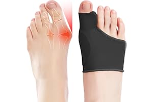 EASICUTI 2 Pairs Bunion Corrector, Big Toe Separators Gel Pads Support for Hallux Valgus Correction Big Toe Straightener Protector Bunion Pain Relief, Toe Spacers for Men & Women Day Night Wear, Black