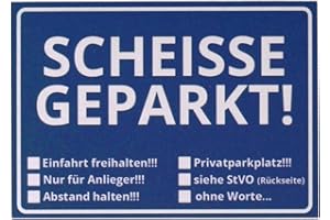 trendaffe Die Scheisse Geparkt! Notizzettel mit StVO für die Windschutzscheibe im 50er Set