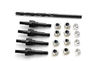 UURCSKY Universal-Abstandshalter vorne und hinten, für Arrma 6S, Typhon Kraton, Outcast, Mojave, Notorious Infraction Felony Talion Limitless 6S BLX, 4 Stück #45 Stahl EXB Shock Mount, #ARA330703 (schwarz)