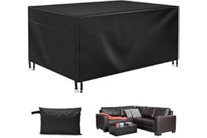 Rinhtma Funda Mesa Exterior Impermeable,Funda Muebles Jardin,Impermeable Anti Viento Anti UV Tejido 420D Oxford Funda Mesa Exterior,Adecuado para Juego de Muebles Mesa de Jardín(270 * 180 * 89)