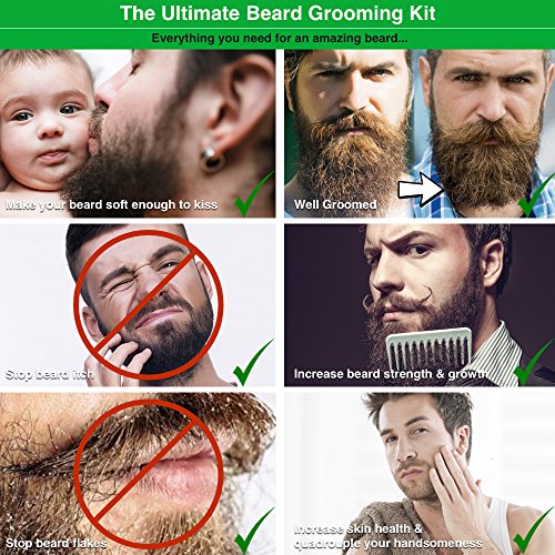 The Ultimate Beard Grooming Kit – Die Ultimative Bartpflege Kit – Geschenkset mit hochwertigem Premium-Bartöl, Balsam, Shampoo, Kamm & Box – Das diesjährige beste Geschenk für Männer, die lieben, ihre Bärte zu pflegen - 6