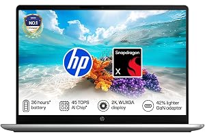 HP Omnibook 3, Snapdragon X Processor 45 Tops (16GB LPDDR5x,512GB SSD) 2K WUXGA, 14''/35.6cm, Win 11, M365*Office 24,Silver,1.42kg, hz0026QU/ hz0024QU, Lighter mini Charger, FHD IR Camera, AI Laptop
