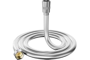 Tubo Doccia Flessibile Doccia 1.5M, YUANNY Tubo Doccia in PVC Anti-Torsione Anti-Piega, Raccordi in ottone, Connettori Universali G1/2"