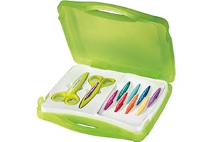 Maped - Tijeras para Niños - Maleta con 2 Monturas de Tijeras para Recortes Creativos - Incluye 10 Juegos de Cuchillas Intercambiables - Tijeras Infantiles para Crear Divertidas Formas