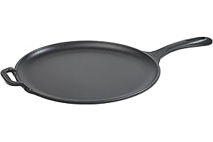 VICTORIA Plancha Cocina Inducción Comal Hierro Fundido Esmaltado para Pizza, Tortillas 30cm, Fuego, Barbacoa, Horno, Vitrocerámica, Gas, Sartén Libre de Tóxicos sin PTFE