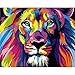 Produktbild Sel-More Rahmenlose Bunte Lion Landschaft DIY Digitales Ölgemälde Durch Zahlen Europa Abstrakte Leinwand Gemälde Für Wohnzimmer Wandkunst