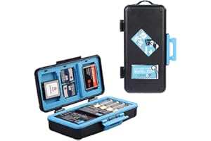 Estuche para Tarjeta de Memoria, LENSGO D950 Funda para Tarjeta de Memoria Compacta - Caja Tarjeta de Memoria Prueba de Agua y Polvo para 3 Baterías de Cámara, 6 Tarjetas SD, 3 Tarjetas CF/XQD
