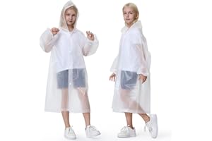Newbyinn Raincoats 2 Pack EVA Rain Ponchos for Kids, Rain Coats with Hood for Girl Boy