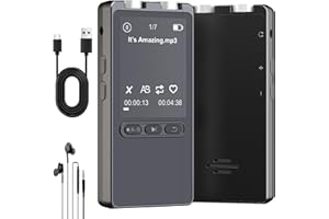 JUSTSTONE MP3 Player 64GB with Bluetooth UK, 2025 Hi-Fi music player, Sensitive Button, Music MP3 Player, Function for Real time saving of singing music