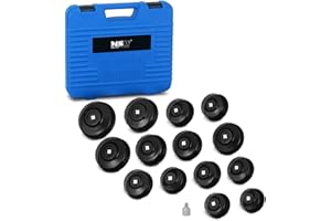 MSW MOTOR TECHNICS MSW Coffret Cloche Filtre À Huile Clé Cloche Kit Ensemble Jeu Lot De Clés MSW-OFC-11 (Cloches Universelles, Force de Serrage 115 Nm, Revêtement Antirouille, 16 Pièces, Mallette De Transport)