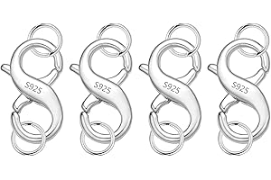 ALEXCRAFT Argent Sterling 925 Double Fermoir Chaîne, Double Fermoir Mousqueton Bague fendue Set 925 Fermoir Bourdon Grand Fermoir Bijoux Double Fermoir pour Chaînes Collier Bijouterie