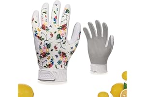 Vgo... Guantes de jardinería para mujer NGG X1 con aromas frescos y ricos, resistentes a la abrasión para plantar, podar y trabajar en el jardín, diseño patentado sin costuras (TP1131-FM,Blanco,1Par)