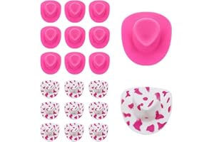 ATBUSS 20pcs Mini Sombreros De Vaquero, Casa De Muñeca Rosa, Sombreros De Vaquero Occidentales Miniaturas, Uso como Decoraciones De Pasteles, Accesorios De Artesanía, Cápsulas De Botellas