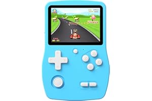 Aojiao 32 Bit Console de Jeux Portables pour Enfants avec 139 Jeux Vidéo, Lecteur de Jeu avec écran IPS de 3,0" Batterie Rechargeable, Jeu de Voyage Cadeaux Jouets pour Garçons Filles (Bleu)