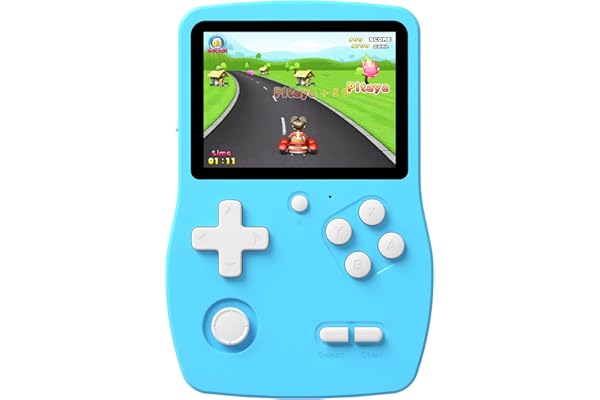 Aojiao 32 Bit Console de Jeux Portables pour Enfants avec 139 Jeux Vidéo, Lecteur de Jeu avec écran IPS de 3,0" Batterie Rechargeable, Jeu de Voyage Cadeaux Jouets pour Garçons Filles (Bleu)