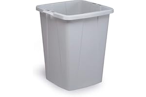 ‎DURABLE Durable Durabin Abfalleimer / Wertstofftonne 90 Liter, lebensmittelecht, mit Tragegriffen, grau, 1800474050