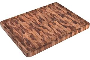Tramontina Premium Teak Wood End Grain Chopping Board - 45x34x3cm | Versatile Kitchen Cutting, Pizza, Cheese, and Serving Board