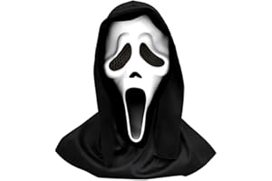 WEQNGIU Halloween Scream Mask, Natural Latex Scary Skull Mask Horror Full Head Masque Halloween Party Costume Cosplay Decoration Props