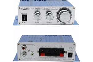 Arigoul Mini Stereo Amplifier, Audio Stereo Hi-Fi Power Amplifier, 12V Audio Amplifier,Music Streaming Amp for Speaker PC TV Cell Phone Car Vehicl, (With out Power supply）