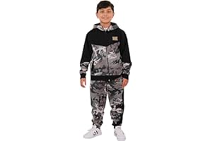 A2Z 4 Kids Garçons Filles Survêtement Enfants A2Z Badge Camouflage Camo Bleu Contraste Panneau Encapuchonné Top Bottom Jogging Costume Âge 2 3 4 5 6 7 8 9 10 11 12 13 Ans