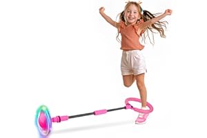 HOT BEE Anillo de salto intermitente para niños, plegable, cuerda de saltar, juguetes para niñas, regalos 5, 6, 7, 8, 9, 10, 11 años, bola de saltar, regalos de cumpleaños, Navidad, Año Nuevo, Día del Niño