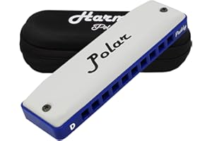 Harmo Polar Diatonic Harmonica Key of D, Paddy Richter Tuning - Specialized for Irish, Bluegrass, Celtic, and Folk Music, Mouth Organ With Case, Harmonica for Kids, Adults, Beginners & Professionals