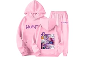 GENERIC K-Demon Hunters Tracksuit for Girls Kids Hoodie Set Vintage Y2k Casual Long Sleeve Printed Suits Cartoon Graphic Tracksuit Set Kids Hoodies and Pants 2 Pieces Outfit 90-160cm