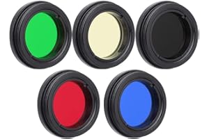 Goshyda Filtre d'objectif de télescope, Filtre de Couleur d'objectif d'oculaire de télescope astronomique de 1,25 "/31,7 mm pour Lune/nébuleuse/étoile du Soleil/Cluster/Ciel Profond