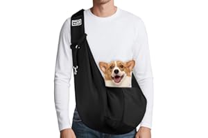 FOGBUSH Puppy Carrier, Adjustable Pet Carrier Dog Sling Dog Carriers for Small Medium Dogs Hands-Free Cat Bag Carrier Sling Double-Sided with Safety Belt for Outdoor Walking Travel Shopping